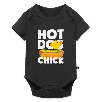 Hot Dog Poussin Style Drôle - Body à manches courtes Premium Bébé - noir - Devant
