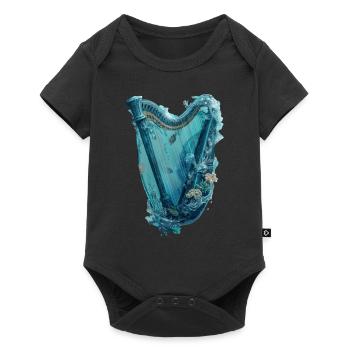 Fisch Harfe - Baby Premium Kurzarmbody - Schwarz - Vorne