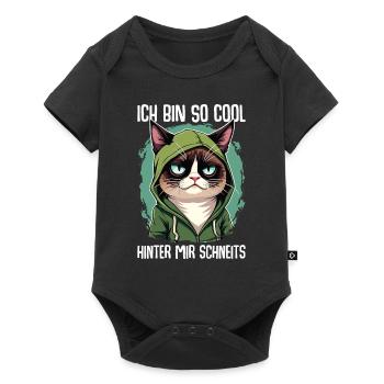 I'm So Cool Behind Me Snowy Cat - Baby Premium short-sleeve bodysuit - black - Front