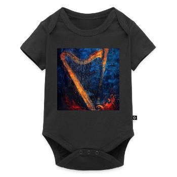 Harfe - Baby Premium Kurzarmbody - Schwarz - Vorne
