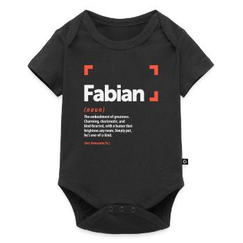 Fabian Definition Personalized Name Fabian - Baby Premium short-sleeve bodysuit - black - Front