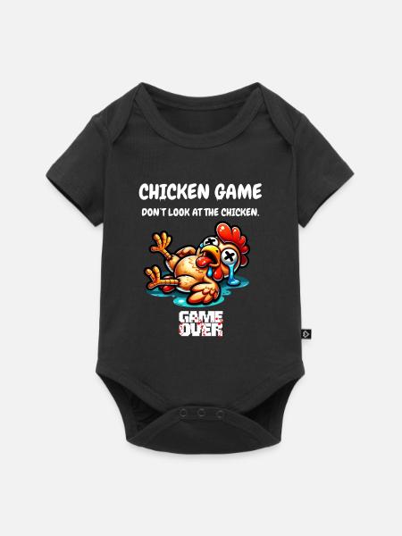 Chicken Game - Dont look at the Chicken Game Over - Baby Premium Kurzarmbody - Schwarz