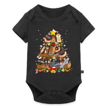 Otter Christmas Tree - Baby Premium Kurzarmbody - Schwarz - Vorne