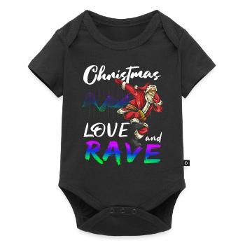 Noël Disco, Rave, Techno, House, Goa, Fête - Body à manches courtes Premium Bébé - noir - Devant