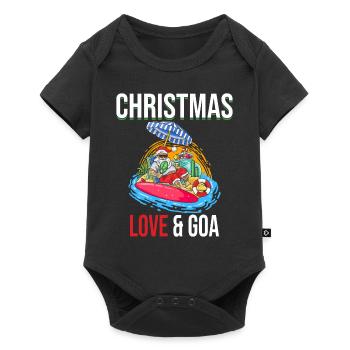 Noël Disco, Rave, Techno, House, Goa, Fête - Body à manches courtes Premium Bébé - noir - Devant