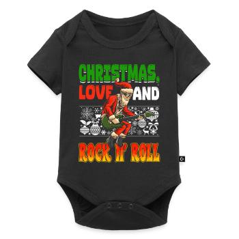 Heavy Hard Metal Christmas, Love Rock 'n' Roll - Baby Premium short-sleeve bodysuit - black - Front