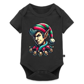 Vilain elfe de Noël avec des cloches - Body à manches courtes Premium Bébé - noir - Devant