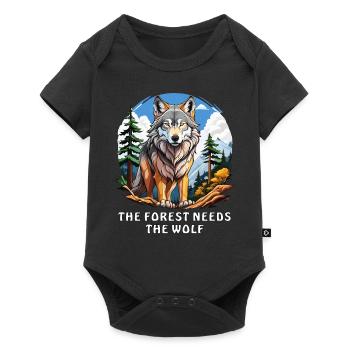THE FOREST NEEDS THE WOLF - Baby Premium short-sleeve bodysuit - black - Front