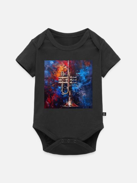 Trompete - Baby Premium Kurzarmbody - Schwarz