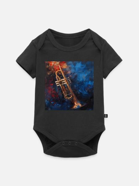 Trompete - Baby Premium Kurzarmbody - Schwarz