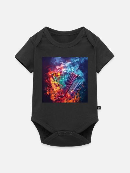 Akkordeon - Baby Premium Kurzarmbody - Schwarz