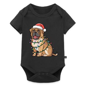 Tibetan Mastiff Christmas Lights Xmas Dogs Gifts - Baby Premium short-sleeve bodysuit - black - Front