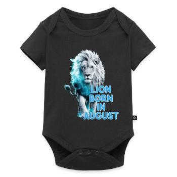 Signe du zodiaque Lion - né en août - Body à manches courtes Premium Bébé - noir - Devant