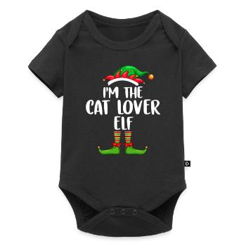I’m The Cat Lover Elf Chemise Assortie Famille - Body à manches courtes Premium Bébé - noir - Devant