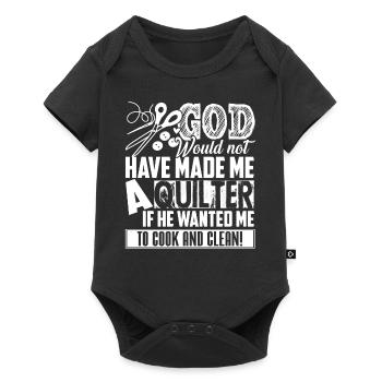 Quilting God Made Me A Quilter - Baby Premium short-sleeve bodysuit - black - Front