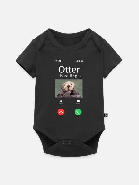 Otter Phone Display Otter Is - Baby Premium Kurzarmbody - Schwarz