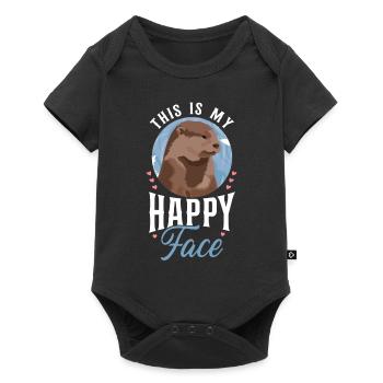 Loutre : c’est mon visage heureux - Body à manches courtes Premium Bébé - noir - Devant