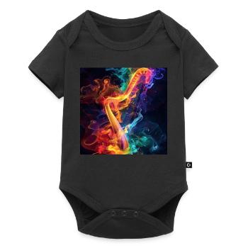 Harfe - Baby Premium Kurzarmbody - Schwarz - Vorne
