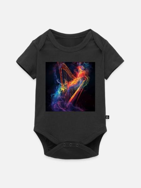 Harfe - Baby Premium Kurzarmbody - Schwarz