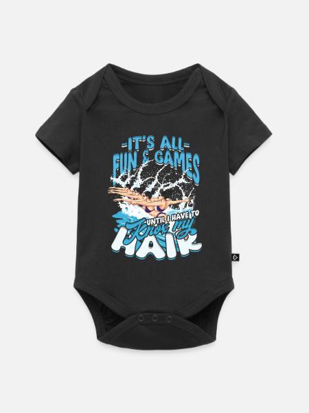 Synchronschwimmen Synchro Schwimmer - Baby Premium Kurzarmbody - Schwarz