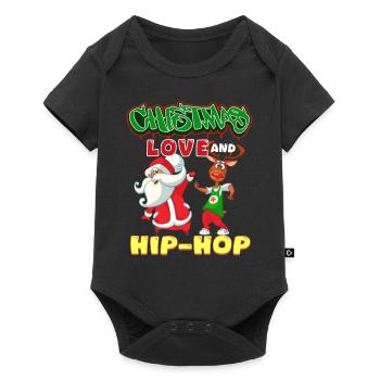 Noël, l’amour et le hip-hop, le look le plus frais du Père Noël - Body à manches courtes Premium Bébé - noir - Devant