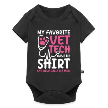 My Favorite Vet Tech Gave Me Motiv Mom - Baby Premium Kurzarmbody - Schwarz - Vorne