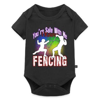You're Safe With Me I Know Fencing - Baby Premium short-sleeve bodysuit - black - Front