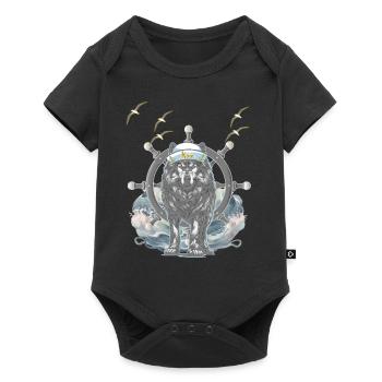 maritim Weihnachtsgeschenk Geburtstagsgeschenk - Baby Premium Kurzarmbody - Schwarz - Vorne