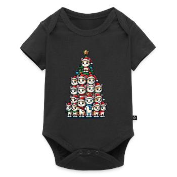 Christmas Cats Christmas Tree Fun - Baby Premium short-sleeve bodysuit - black - Front