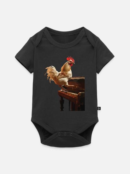 Hahn Klavier - Baby Premium Kurzarmbody - Schwarz