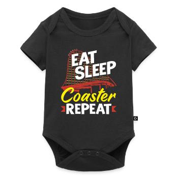 Roller coaster eat sleep repeat - Baby Premium short-sleeve bodysuit - black - Front