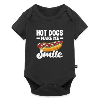 Hot Dogs Make Me Smile - Baby Premium short-sleeve bodysuit - black - Front