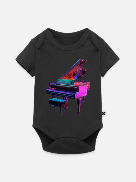 Klavier - Baby Premium Kurzarmbody - Schwarz