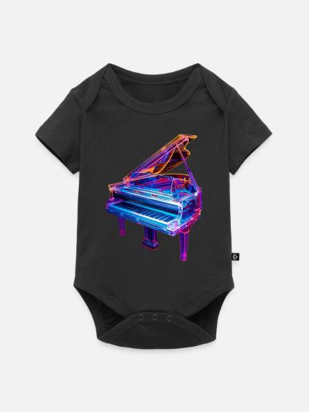 Klavier - Baby Premium Kurzarmbody - Schwarz