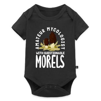 Pilzsammler Mit Fragwürdigen Morcheln - Baby Premium Kurzarmbody - Schwarz - Vorne
