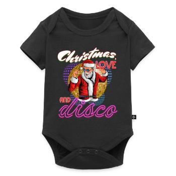 Noël Disco, Rave, Techno, House, Goa, Fête - Body à manches courtes Premium Bébé - noir - Devant