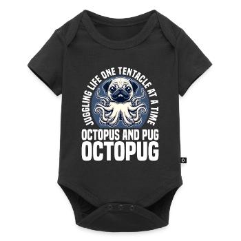 JONGLER AVEC LA VIE, UN TENTACULE À LA FOIS - OCTOPUG - Body à manches courtes Premium Bébé - noir - Devant