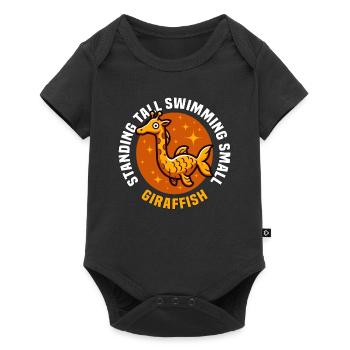 DEBOUT DEBOUT NAGEANT PETIT - GIRAFE ET POISSON - Body à manches courtes Premium Bébé - noir - Devant