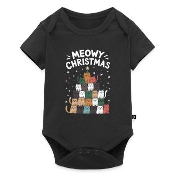 Noël miaou - Body à manches courtes Premium Bébé - noir - Devant