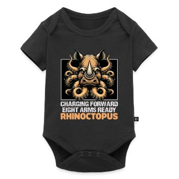 CHARGING FORWARD EIGHT ARMS READY RHINO & OCTOPUS - Baby Premium short-sleeve bodysuit - black - Front