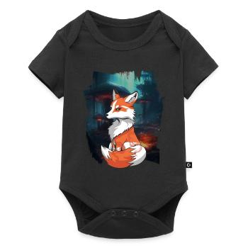 Fox Foxes Nature Fairy Tale Mountain Nature Lover - Baby Premium short-sleeve bodysuit - black - Front