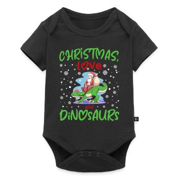 Dino Garçon Garçon Enfants Noël Amour Dinosaure - Body à manches courtes Premium Bébé - noir - Devant