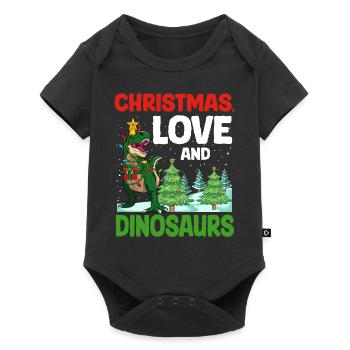 Dino Garçon Garçon Enfants Noël Amour Dinosaure - Body à manches courtes Premium Bébé - noir - Devant