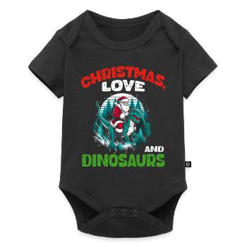Dino Garçon Garçon Enfants Noël Amour Dinosaure - Body à manches courtes Premium Bébé - noir - Devant