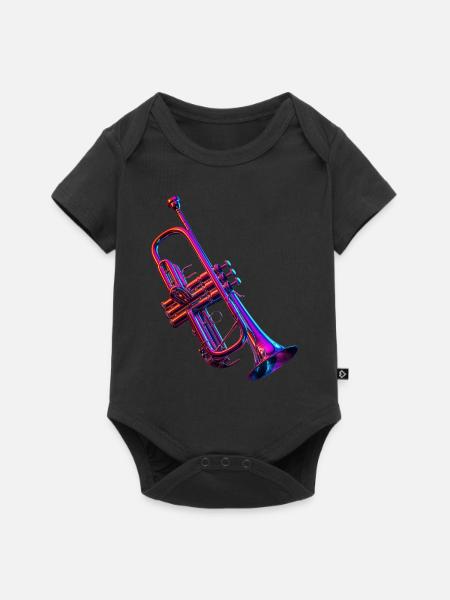 Trompete - Baby Premium Kurzarmbody - Schwarz