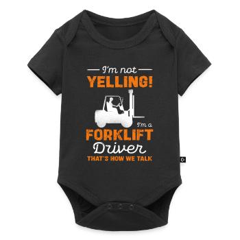 I'm a forklift driver and that's how we talk - Baby Premium short-sleeve bodysuit - black - Front