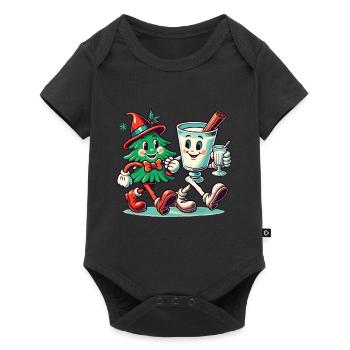 Joyeux Noël Rétro Vintage Party - Body à manches courtes Premium Bébé - noir - Devant