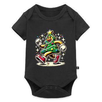 Funny Christmas tree in comic style - Baby Premium short-sleeve bodysuit - black - Front