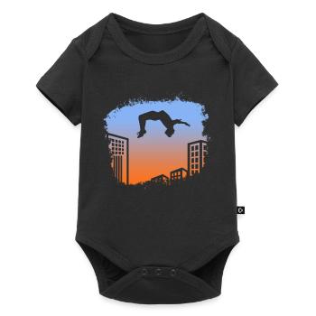 Backflip Salto Acrobaties Parkour Gymnastique Cadeau - Body à manches courtes Premium Bébé - noir - Devant