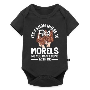 Mushroom pickers know where to find morels - Baby Premium short-sleeve bodysuit - black - Front